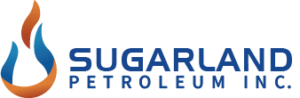 Sugarland Petroleum Inc. logo with a blue flame motif and orange teardrop shape beside the company name in blue.